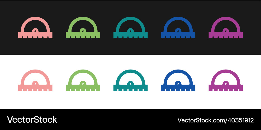 Set protractor grid for measuring degrees icon Set protractor grid for measuring degrees icon vector image