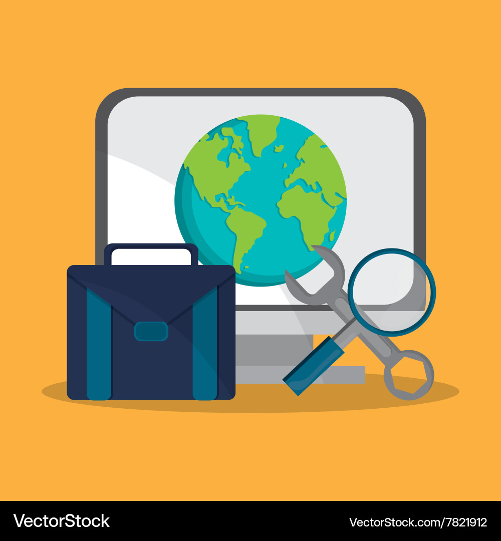 Solution and communication con design vector image