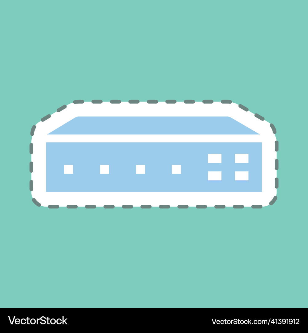 Sticker networking switch - line cutsimple Sticker networking switch - line cutsimple vector image