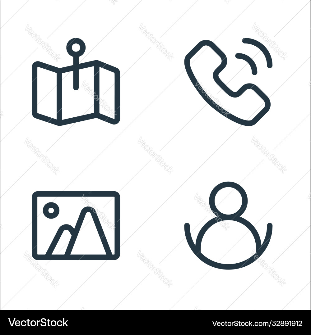 Ui line icons linear set quality vector image