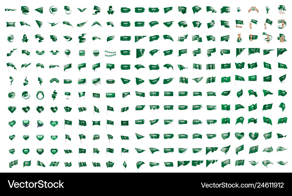 Very big collection of flags the saudi Very big collection of flags the saudi vector image