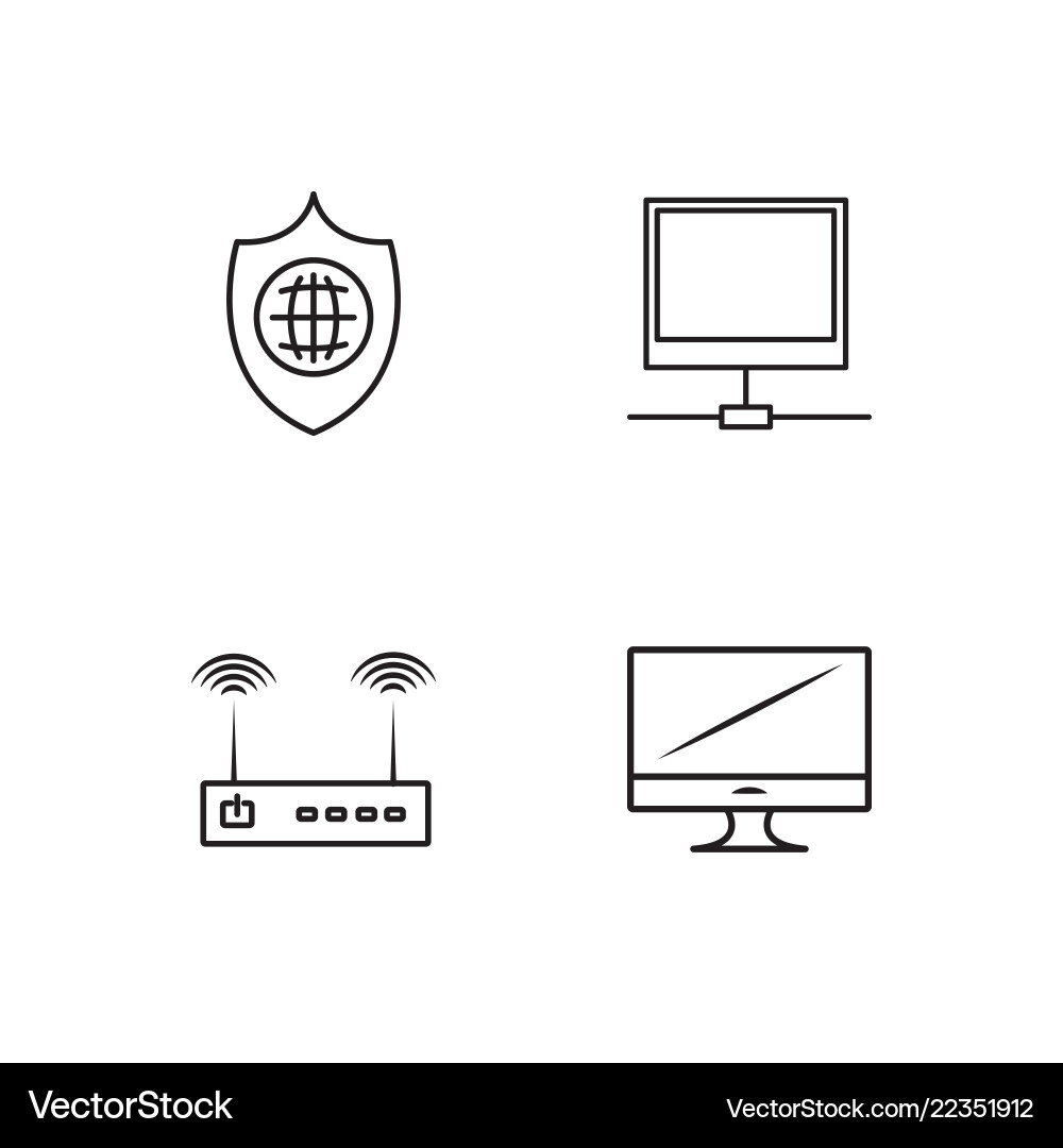 Web simple outlined icons set Web simple outlined icons set vector image