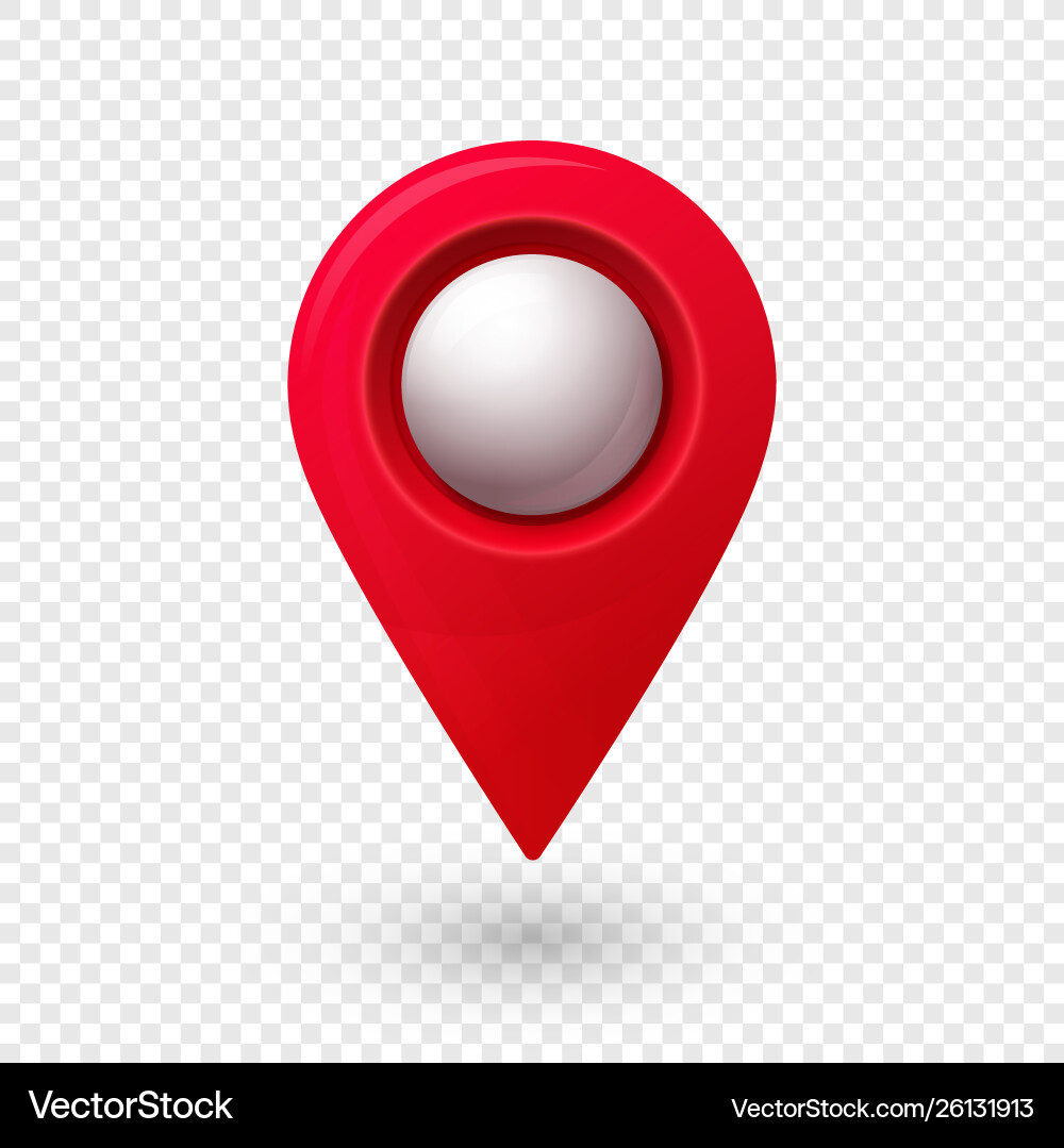 3D Glowing Pin Location Pointer Vector Image
