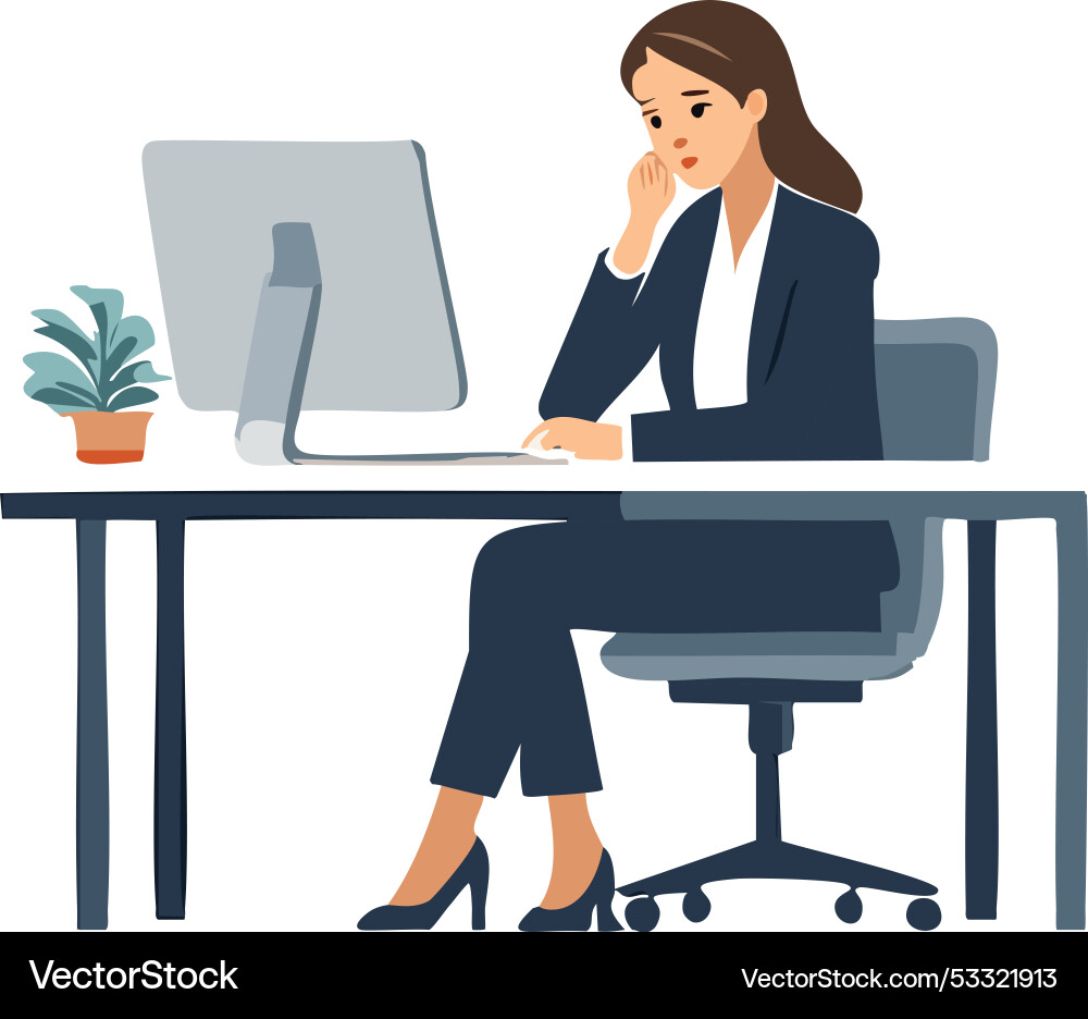 A person in front of computer A person in front of computer Vector Image