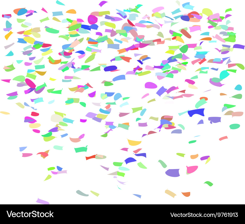 Abstract background with many falling confetti Vector Image