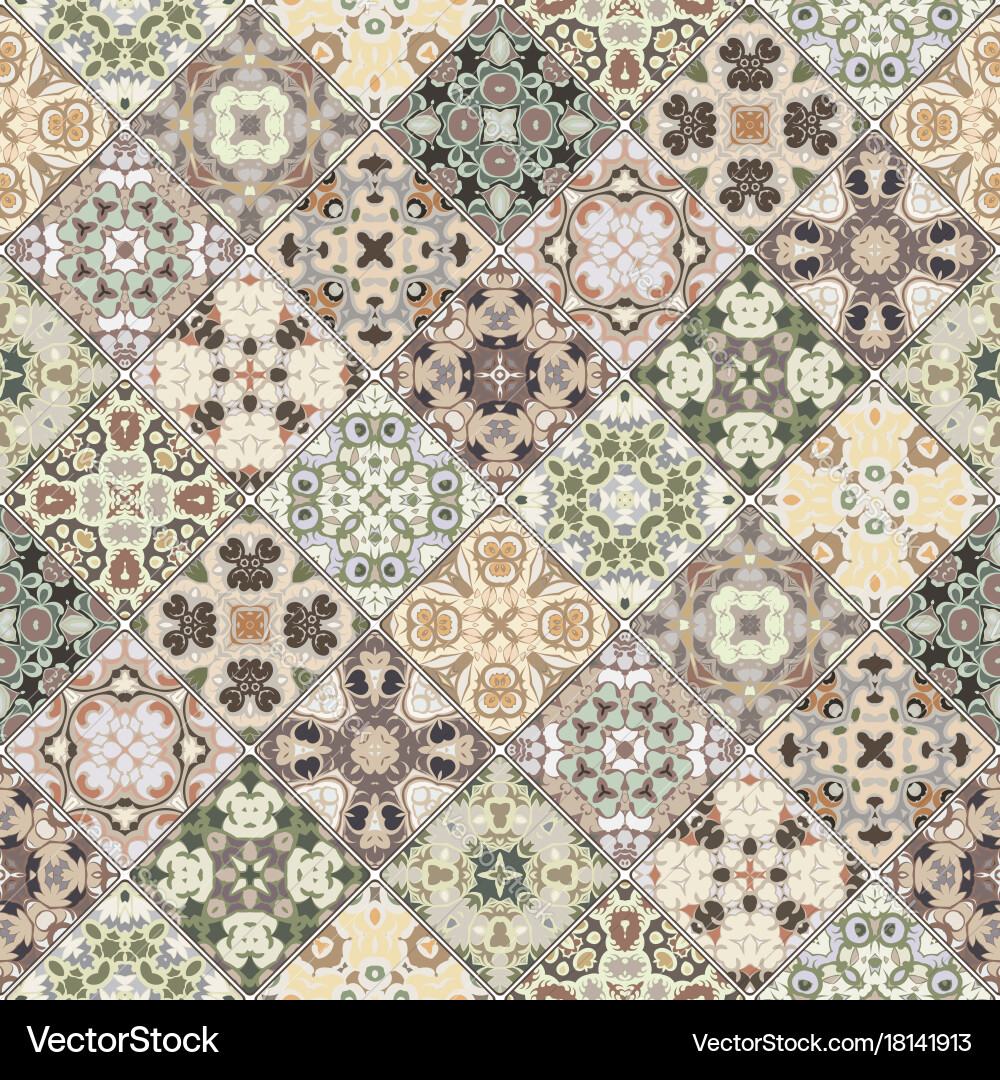 Abstract patterns in the mosaic set Vector Image