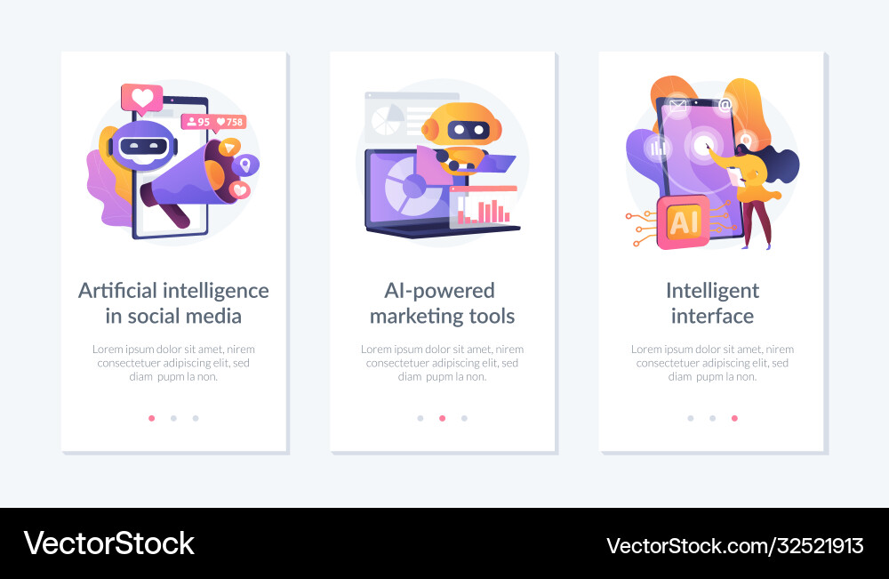 Artificial intelligence in business app interface Vector Image