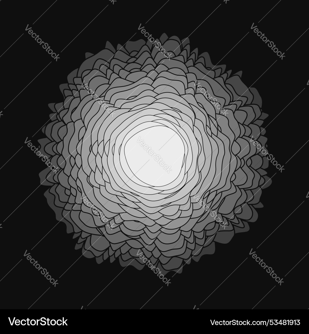 Black concentric wavy lines stack of rounded Black concentric wavy lines stack of rounded vector image