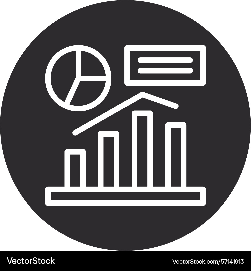 Chart and graph inverted circle black vector image