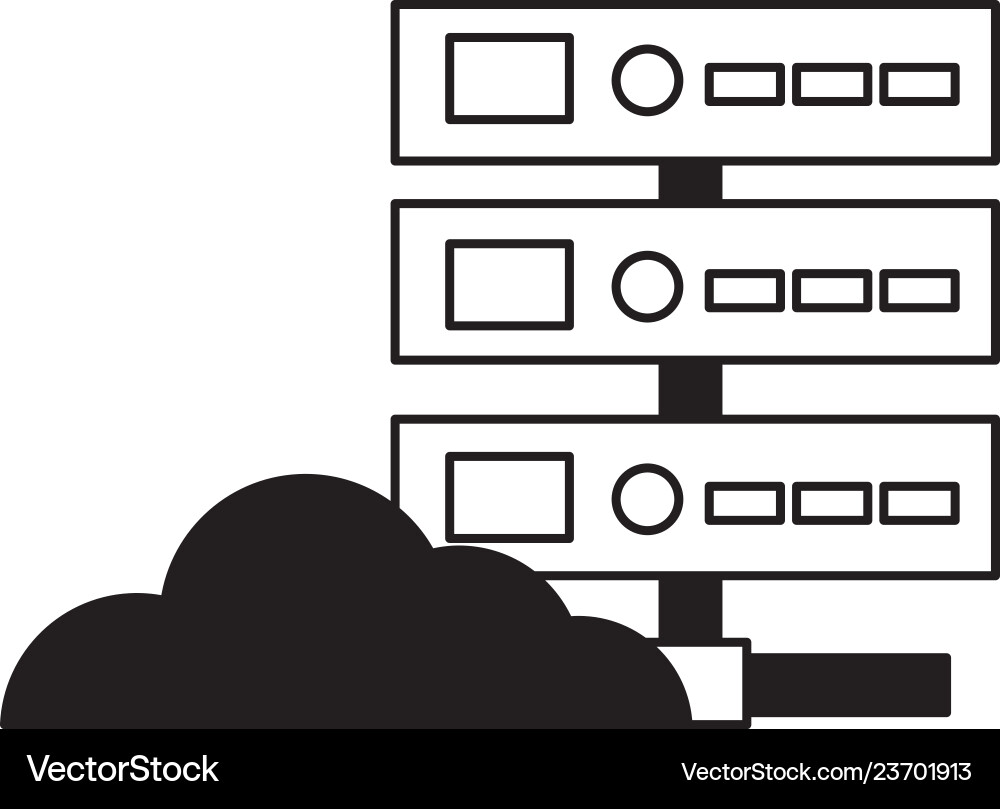 Cloud computing database vector image