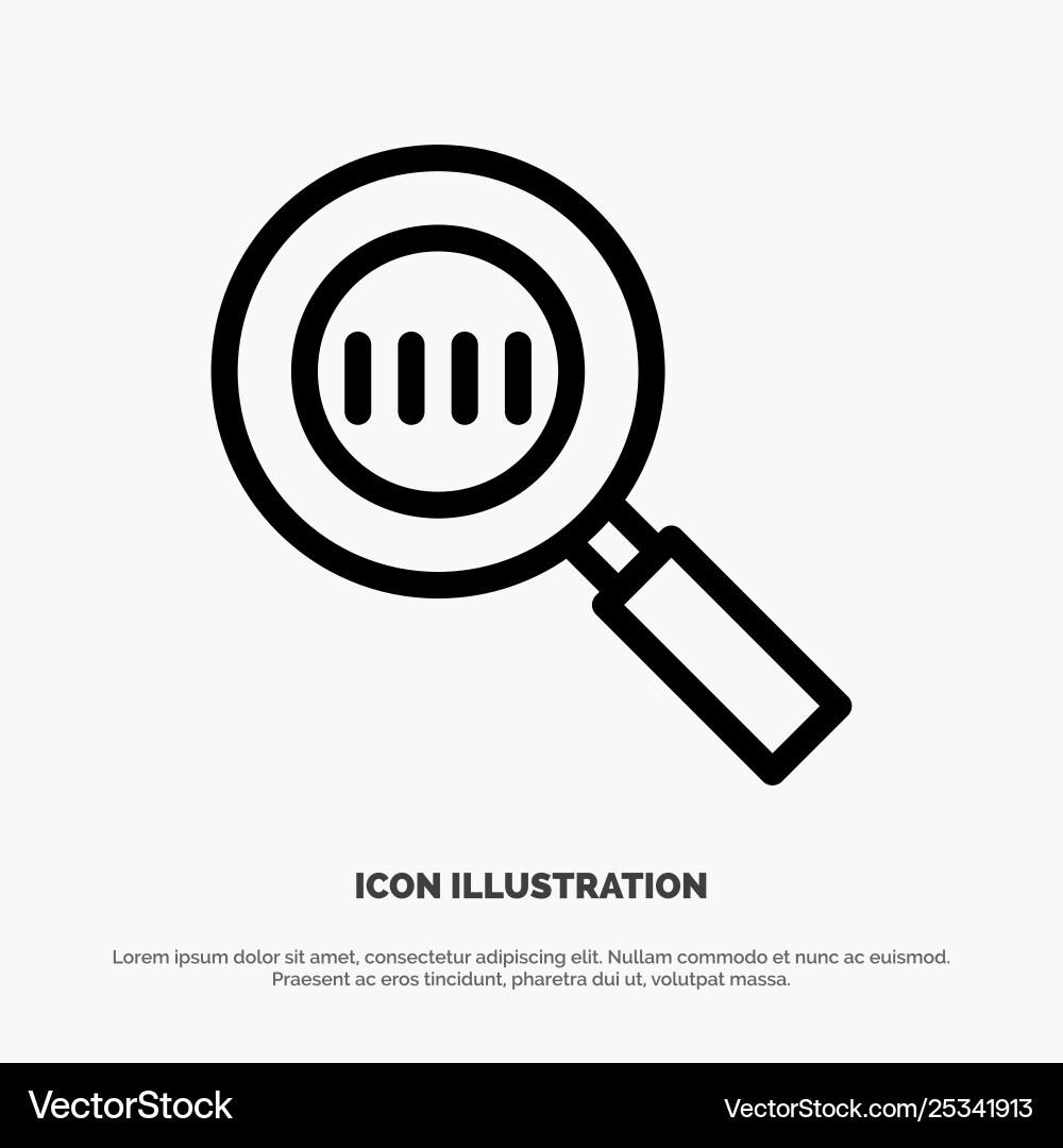 Code search magnifier magnifying line icon Code search magnifier magnifying line icon vector image