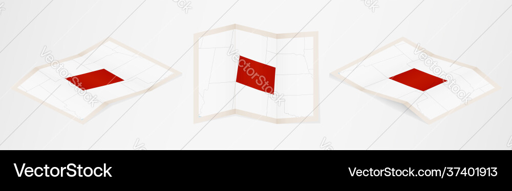 Folded map colorado in three different versions vector image