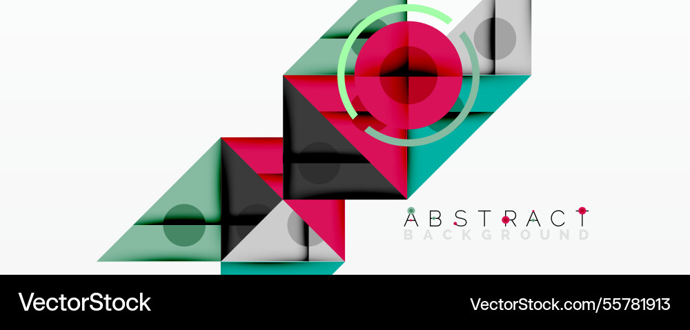 Geometric abstract design with layered triangles Vector Image