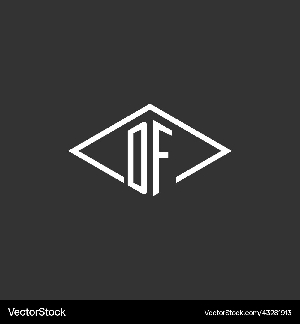 Initials df logo monogram with simple diamond Initials df logo monogram with simple diamond Vector Image