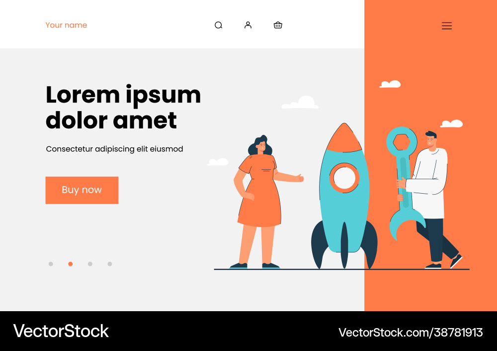 Man and woman constructing rocket with tool Man and woman constructing rocket with tool Vector Image
