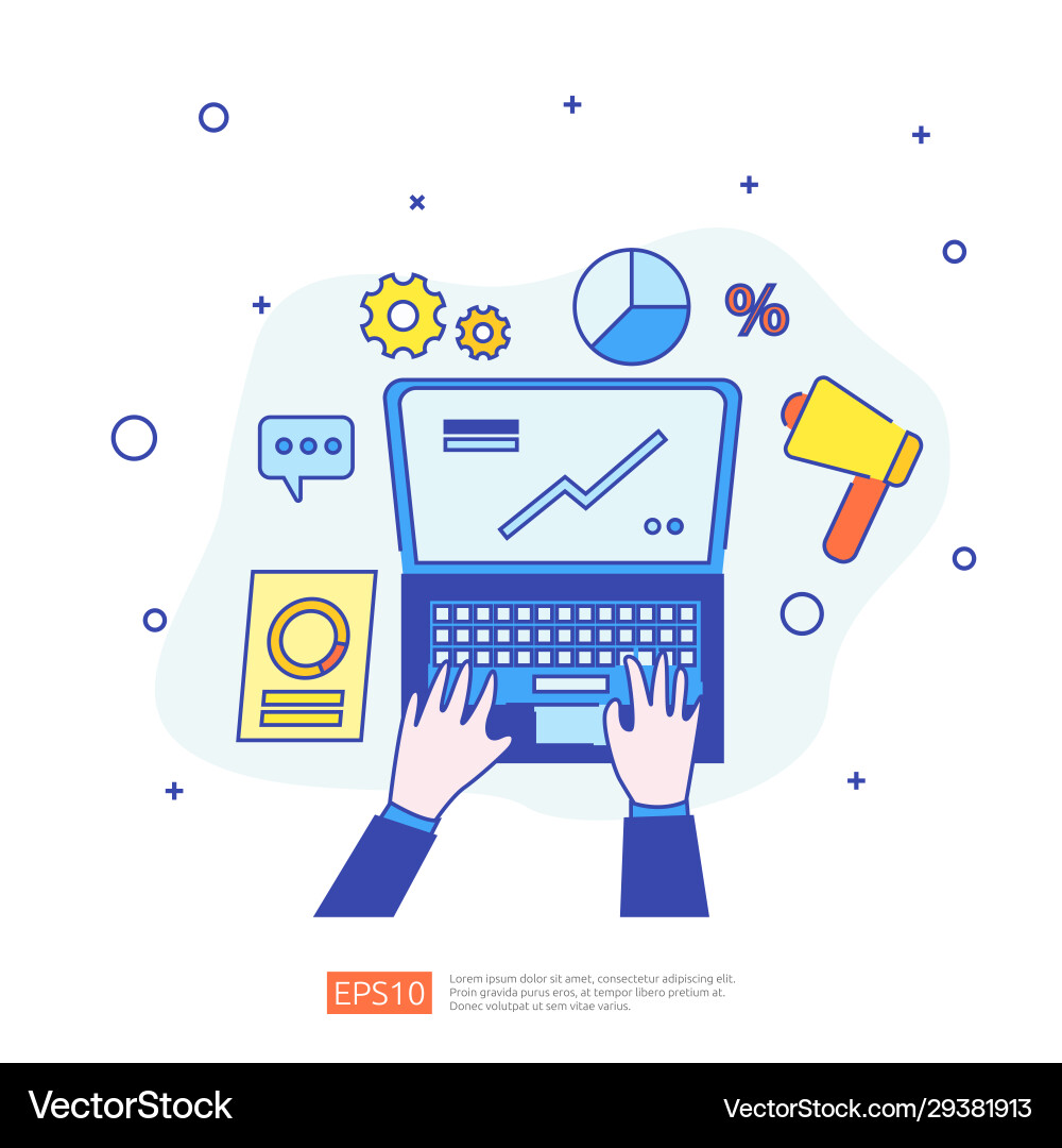 Marketing concept with document data report vector image