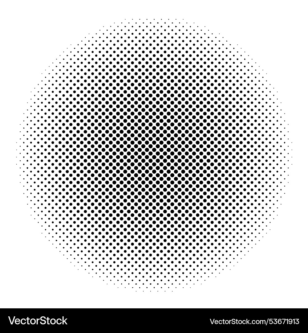 Monochrome round halftone pattern Vector Image