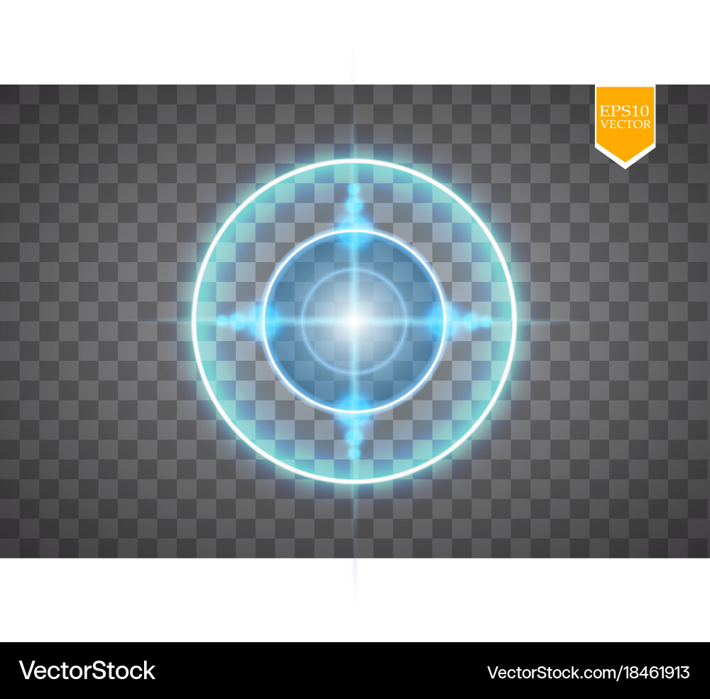 Neon target isolated game interface element vector image