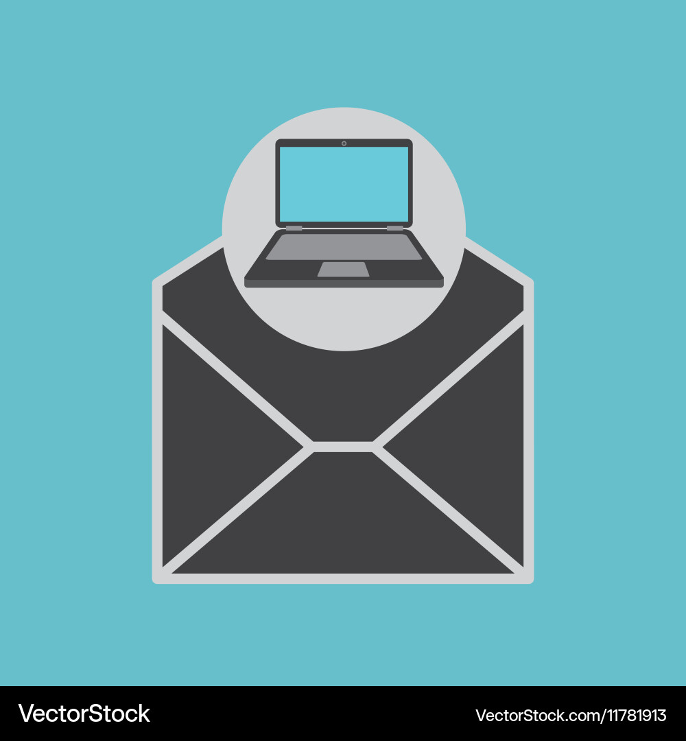 Notebook computer envelope email mail Vector Image