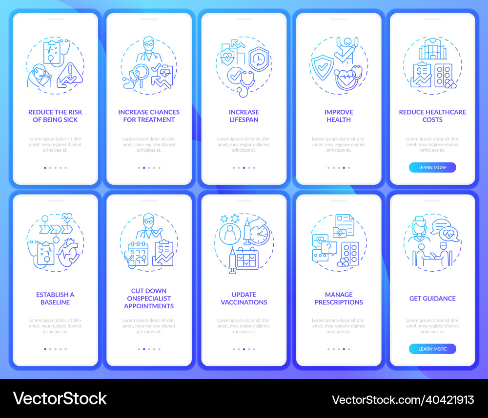 Onboarding Checkup Mobile App vector image
