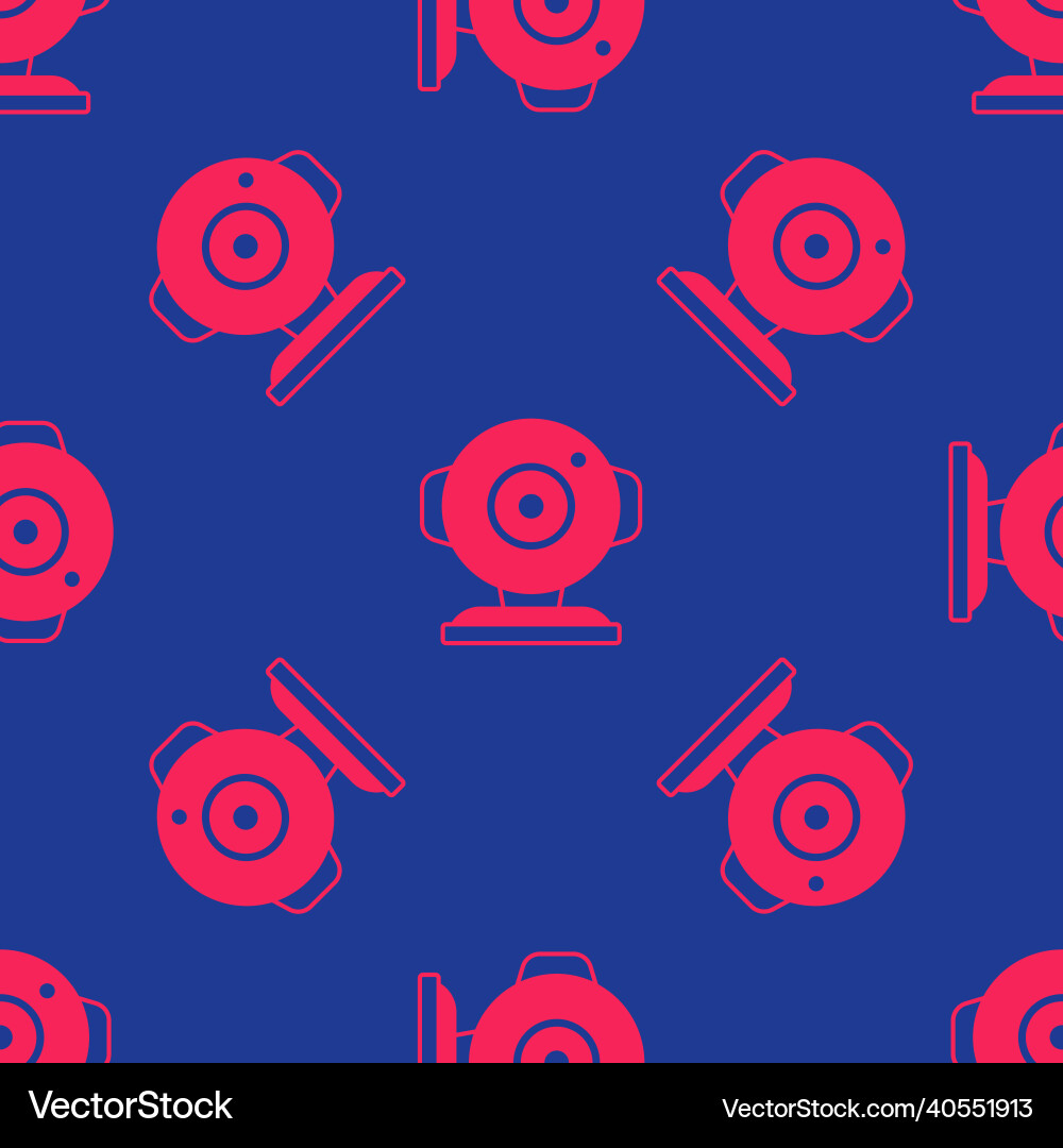 Red web camera icon isolated seamless pattern Red web camera icon isolated seamless pattern vector image