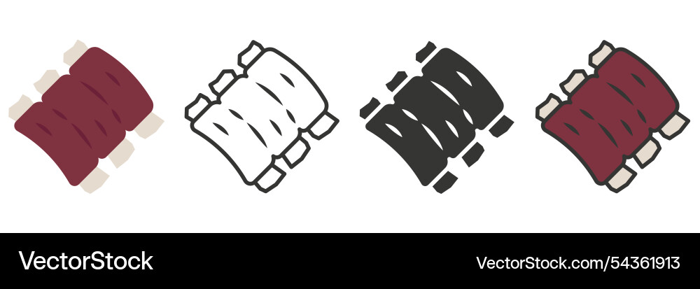 Rib meat in different styles a set of sheep Vector Image