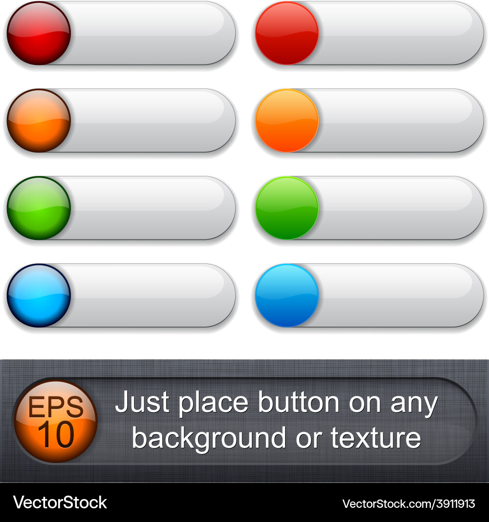 Rounded glossy buttons vector image