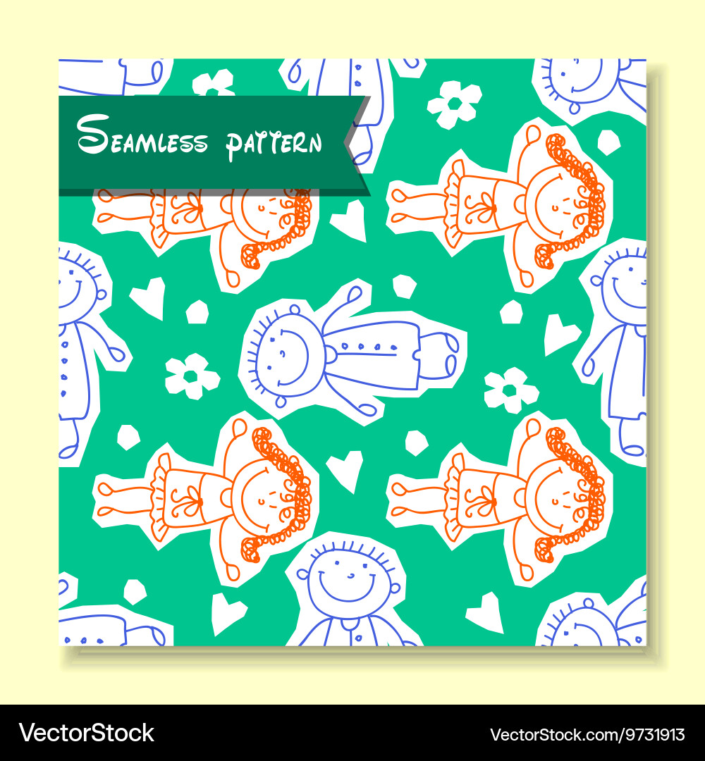 Seamless pattern with of children Vector Image