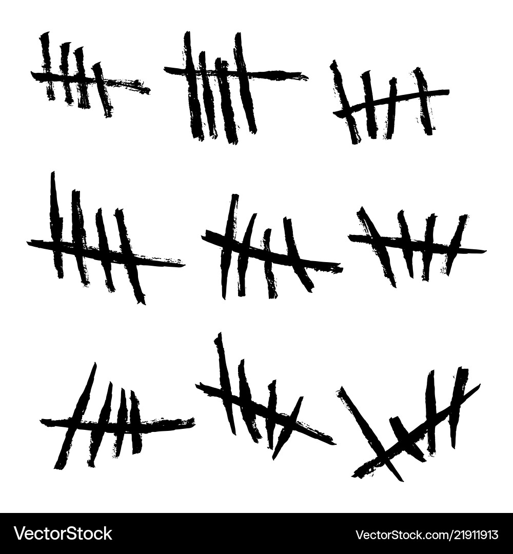 Tally Marks Counting Set vector image