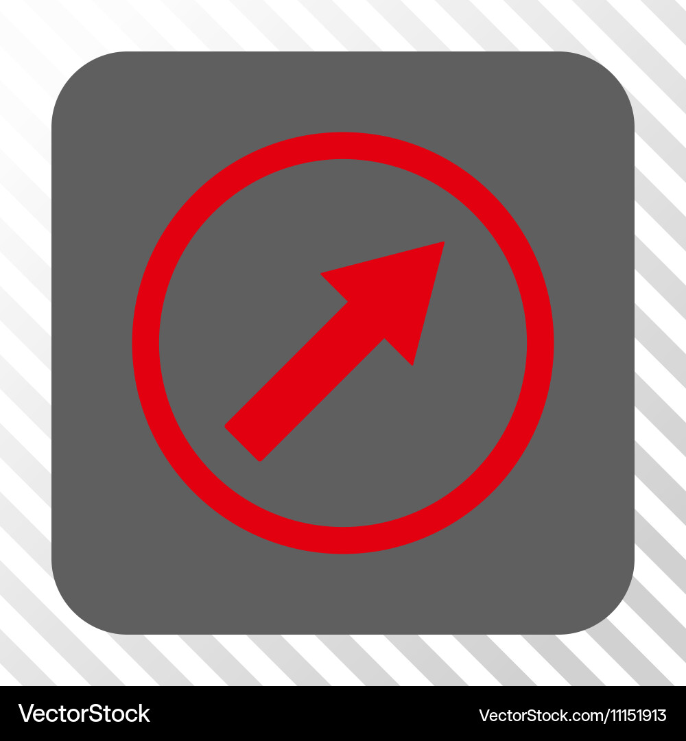 Up-right rounded arrow square button Vector Image