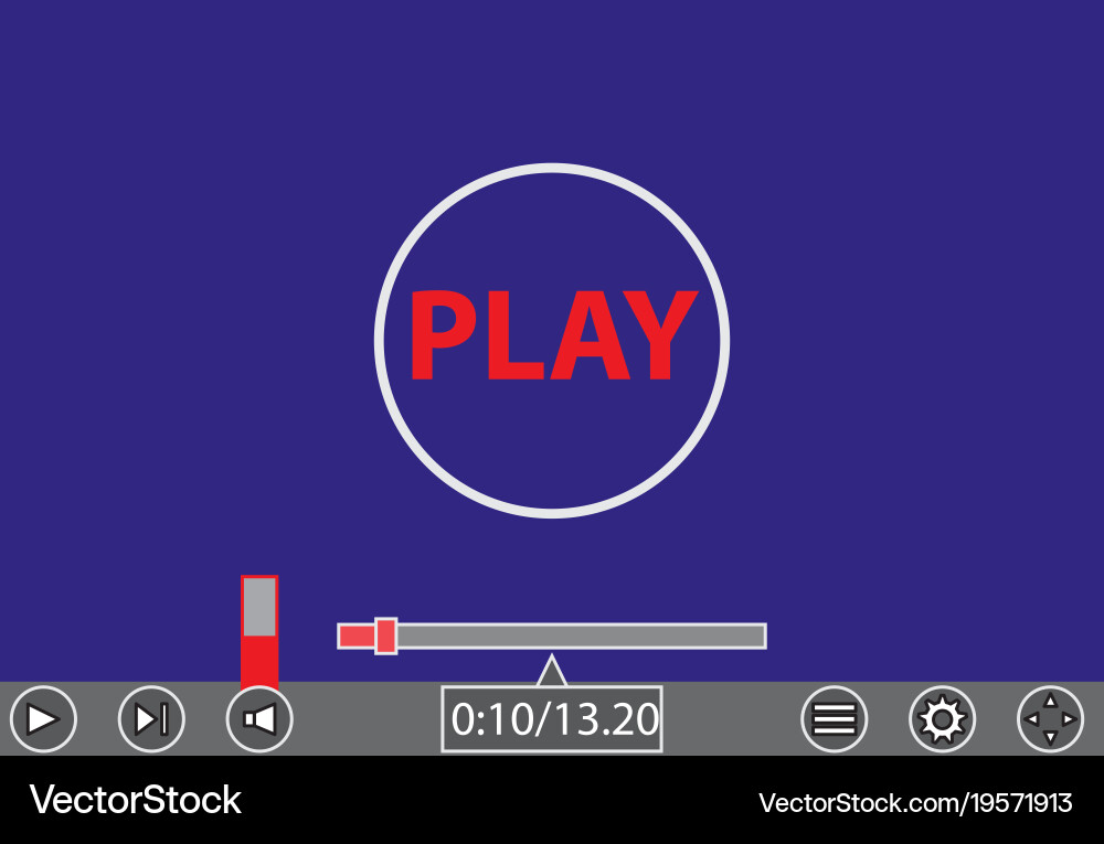 Video player template for web and mobile apps Vector Image