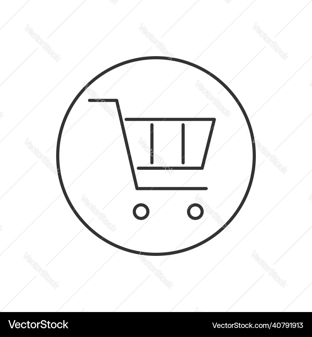 Web store shopping cart related line icon button Web store shopping cart related line icon button vector image
