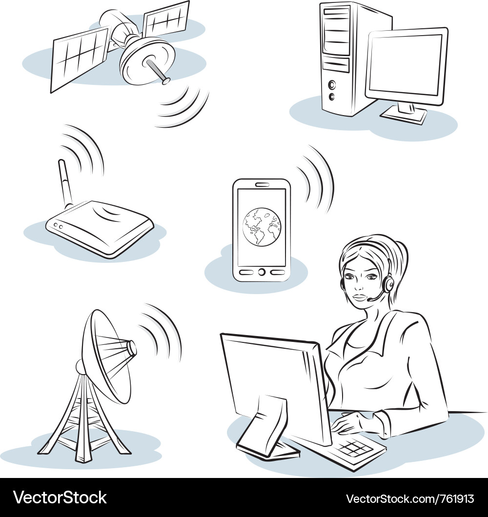 Wireless Communication Technologies Vector Image