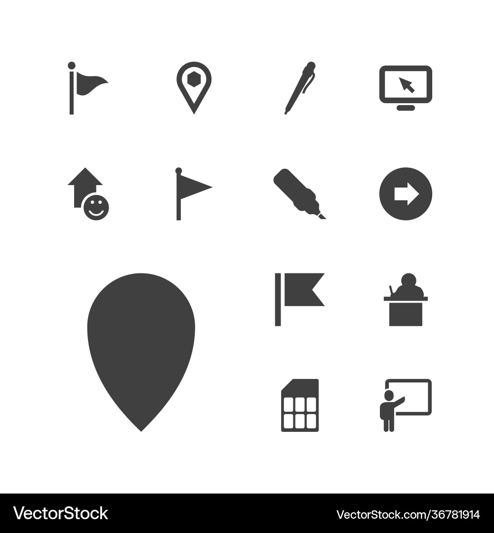 13 pointer icons vector image