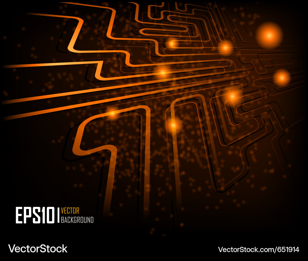 Abstract Glowing Circuit Background Vector Image