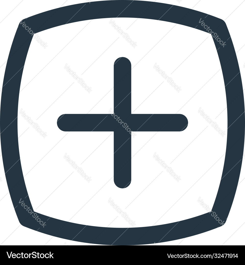 Add icon isolated on white background outline Add icon isolated on white background outline vector image