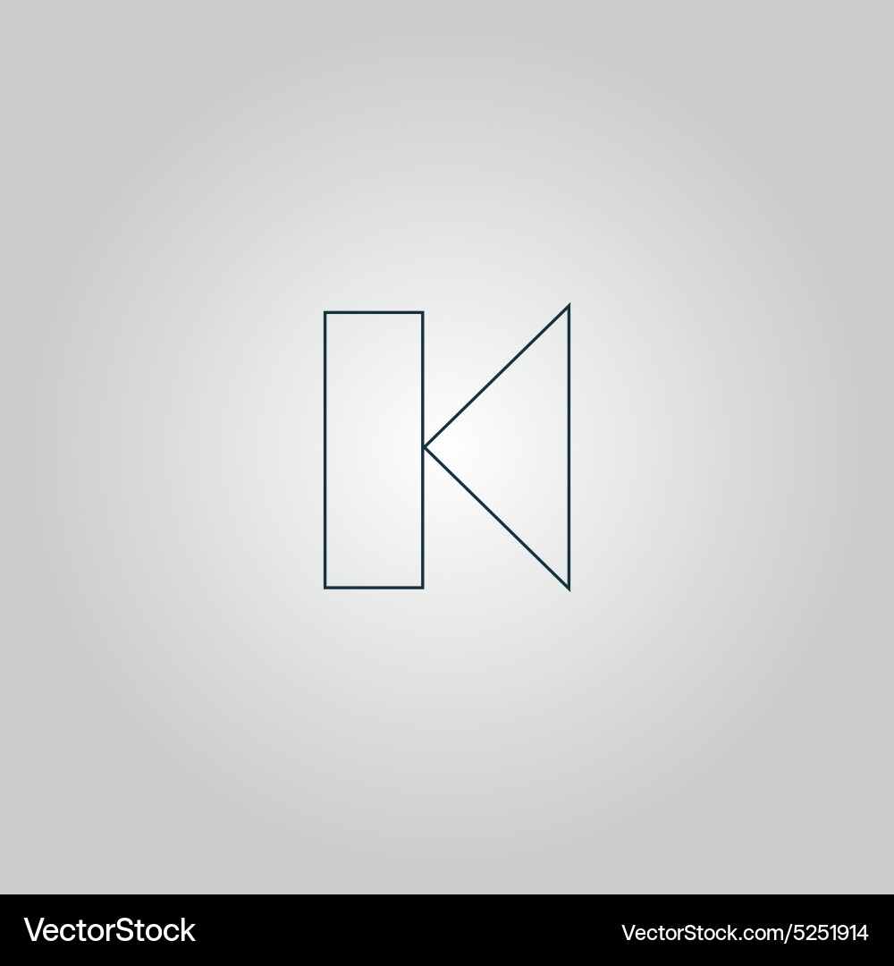 Back track arrow media player control button Vector Image