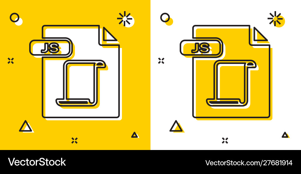 Black js file document download button icon Black js file document download button icon vector image