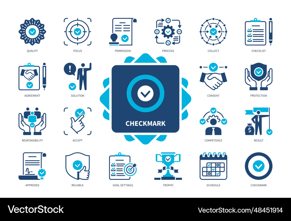 Checkmark Icon Set - Solid Style vector image
