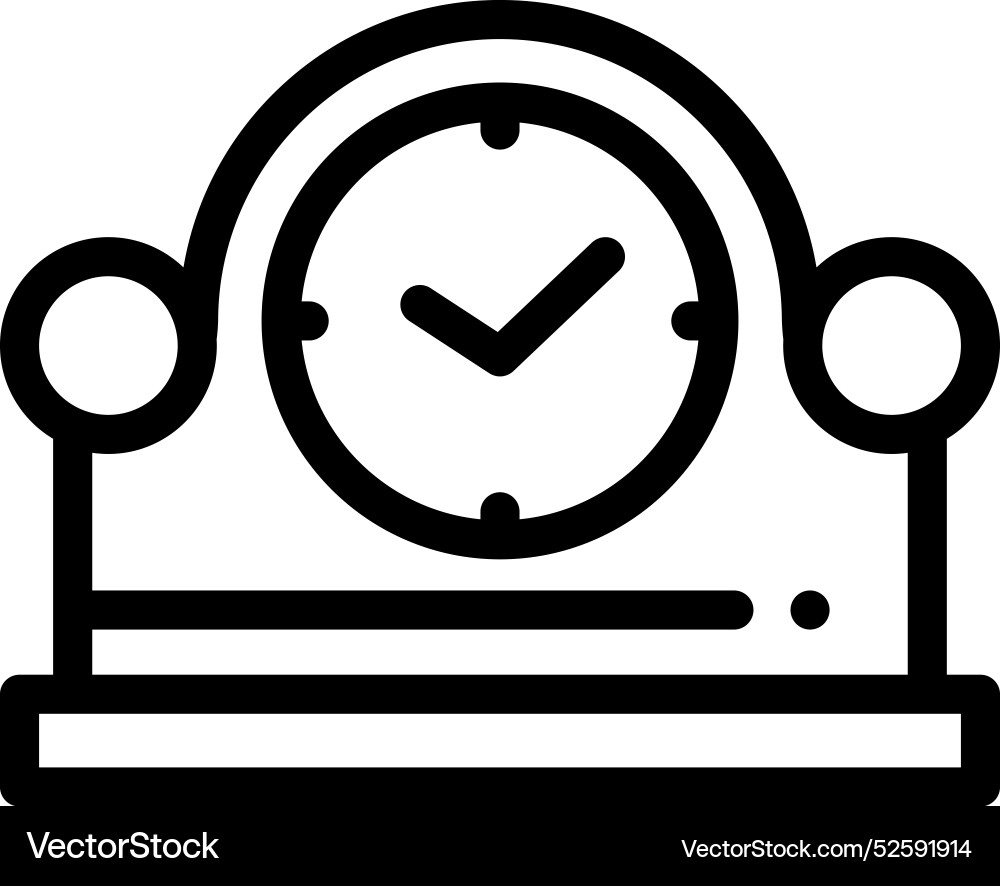 Clock icon thin linear style design isolated Vector Image