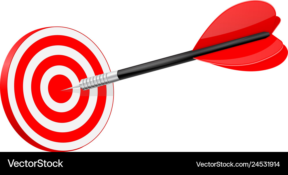 Dart in red dartboard vector image