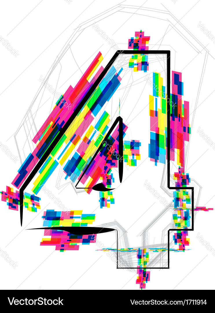 Dynamic Number Four vector image