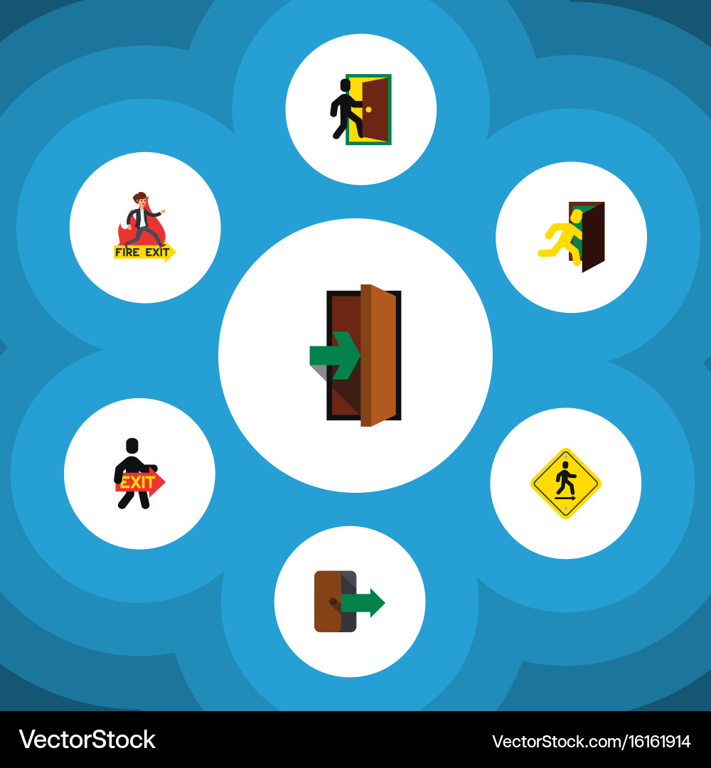 Flat icon emergency set of direction pointer vector image