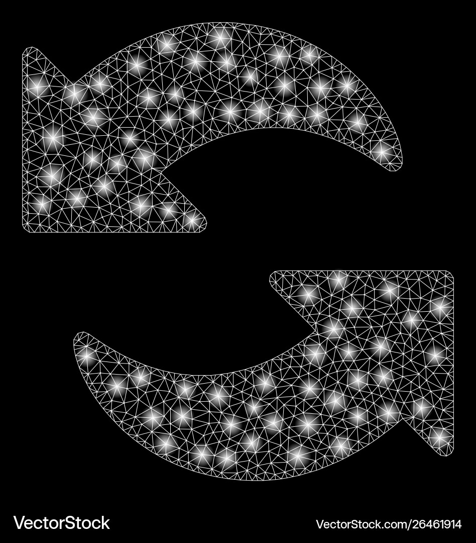 Glowing mesh wire frame refresh with flash spots Vector Image