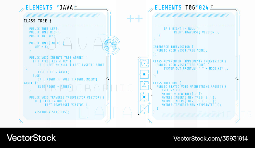 Hud interface elements with part code java Hud interface elements with part code java vector image