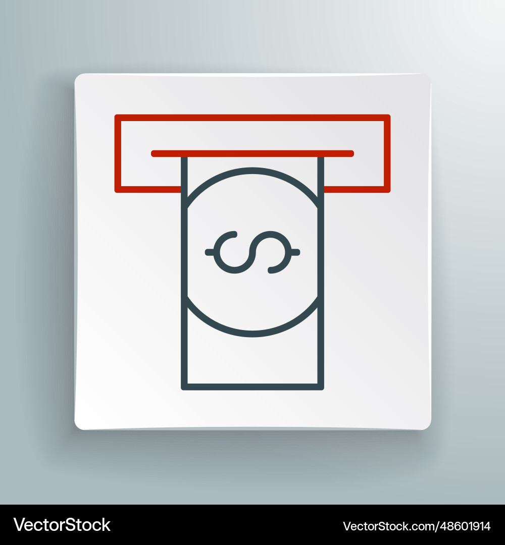 Line atm - automated teller machine and money icon Line atm - automated teller machine and money icon vector image