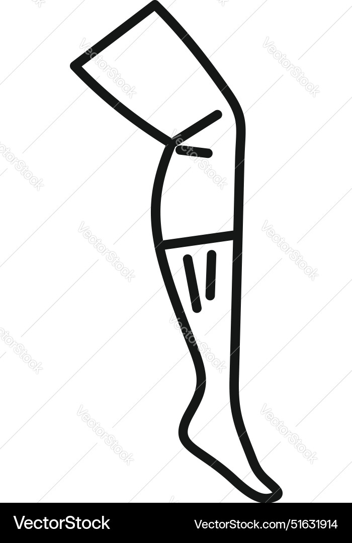 Mannequin leg wearing compression stocking for Vector Image