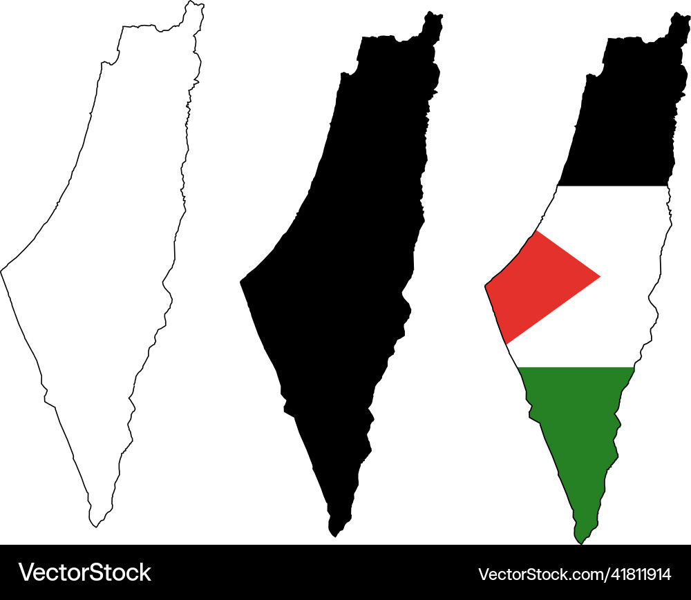 Map palestine country on white background Map palestine country on white background vector image