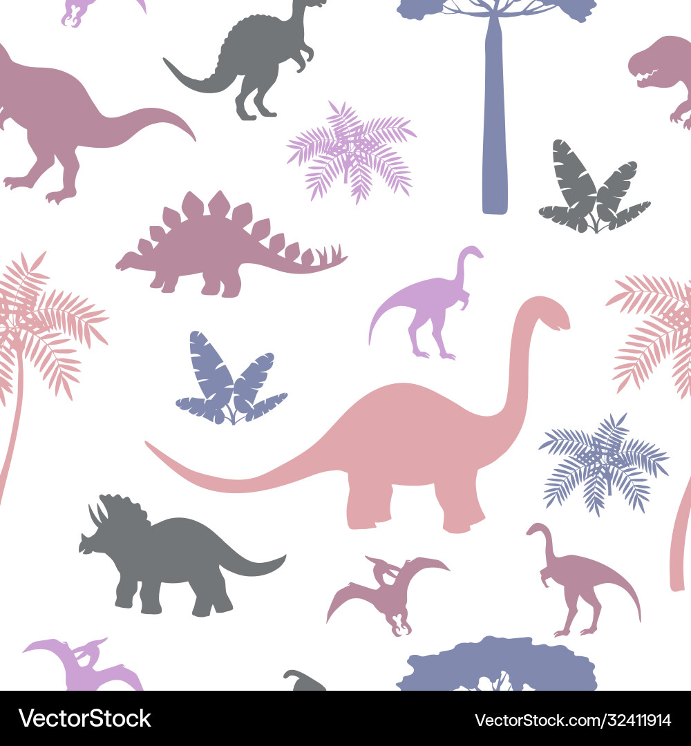 Seamless pattern with colorful dinosaur Seamless pattern with colorful dinosaur vector image