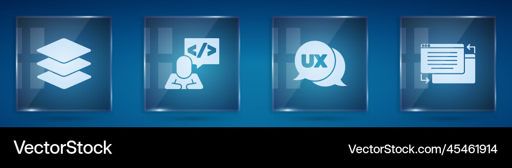 Set layers front end development ui or ux design Set layers front end development ui or ux design vector image